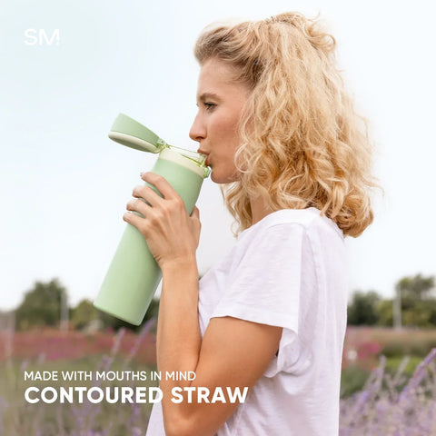 Simple Modern Mesa Loop Water Bottle with Straw | 30oz Cup Holder Friendly Insulated Stainless Steel Bottles for Travel, Sports and School | Cherry Wine