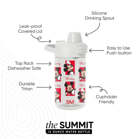 Summit Kids Plastic Water Bottle with Simple Flip Straw Lid