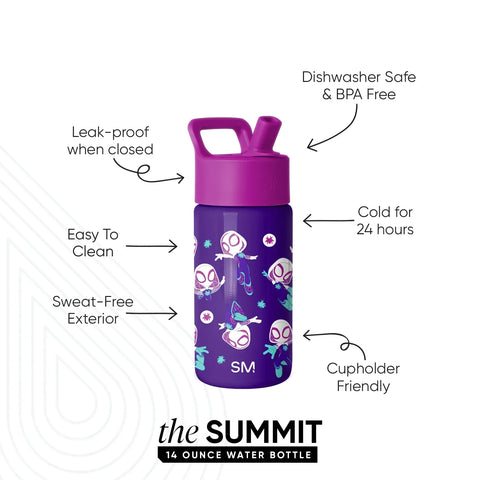 Summit Kids Water Bottle with Straw Lid