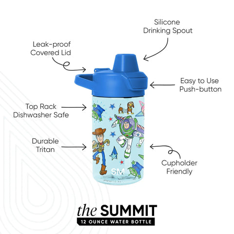 Summit Kids Plastic Water Bottle with Simple Flip Straw Lid