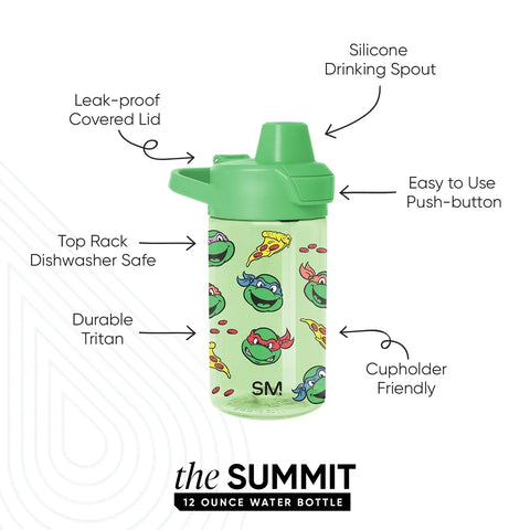 Summit Kids Plastic Water Bottle with Simple Flip Straw Lid