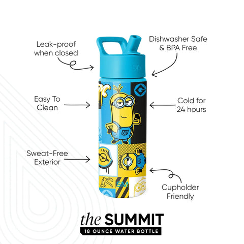 Summit Kids Water Bottle with Straw Lid