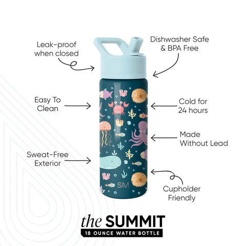 Summit Kids Water Bottle with Straw Lid