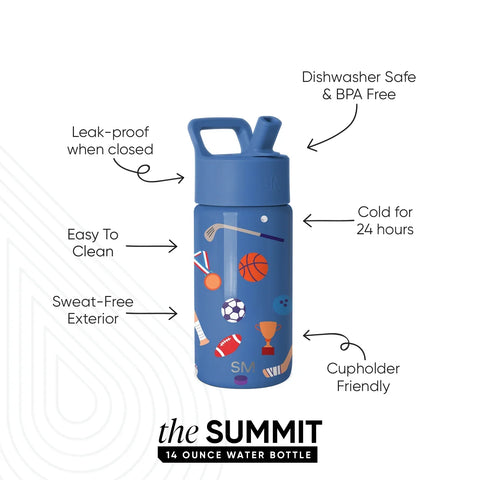 Summit Kids Water Bottle with Straw Lid