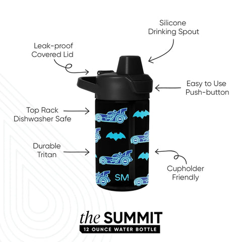 Summit Kids Plastic Water Bottle with Simple Flip Straw Lid