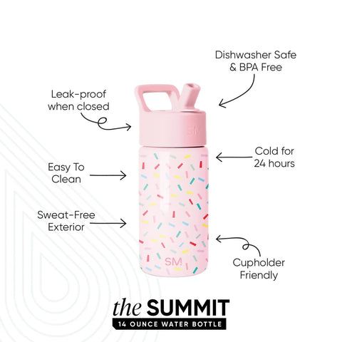 Summit Kids Water Bottle with Straw Lid